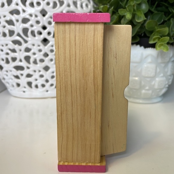Doll House Wooden Wardrobe with Pink Accents 1:12 Scale - Picture 5 of 9